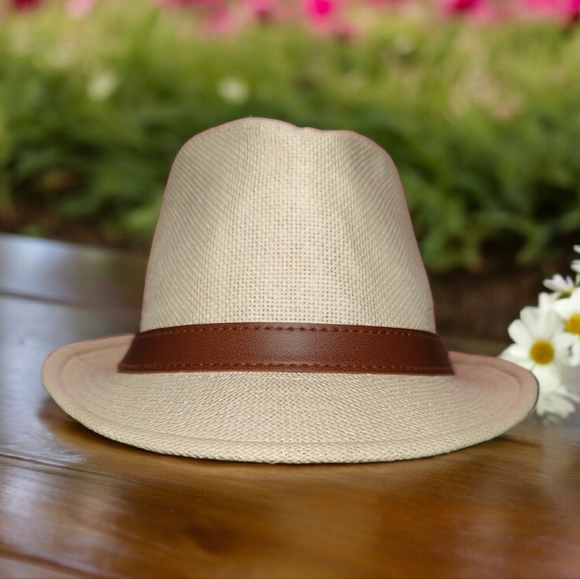 🍄Classic Unisex Trilby Straw Fedora Hat - Picture 5 of 10